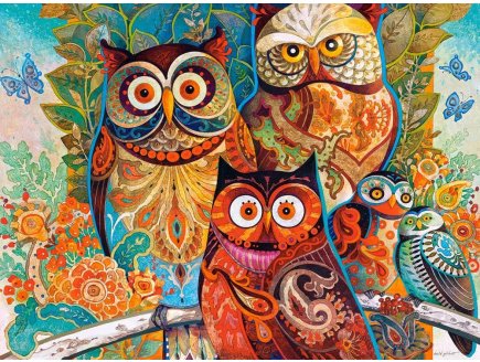 PUZZLE HIBOUX ET CHOUETTES 2000 PIECES - COLLECTION ANIMAUX ET ART