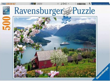 Puzzle idylle scandinave 500 pieces - collection paysage et lac - Ravensburger