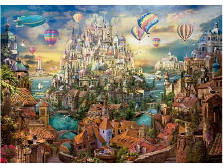 PUZZLE ILE DE REVES AVEC MONTGOLFIERES 2000 PIECES - COLLECTION MER ET OCEAN - EDUCA - 19944
