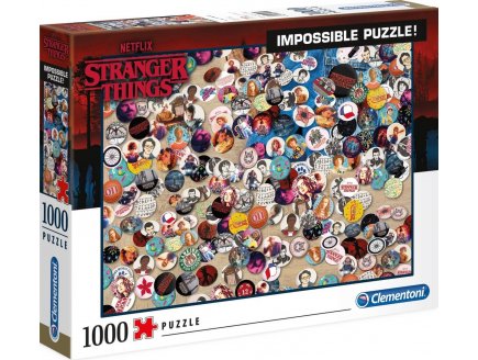 Puzzle impossible stranger things 1000 pieces - collection tele science fiction - netflix - Clementoni - 39528