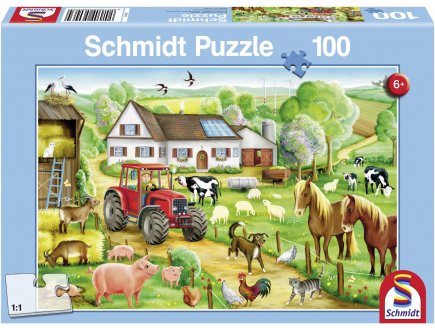 PUZZLE JOYEUSE FERME 100 PIECES - SCHMIDT - 56003