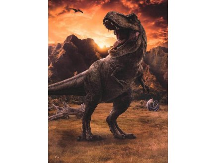 Puzzle jurassic world : dinosaure t-rex dans la montagne 250 pieces - collection animaux prehistorique - 86158