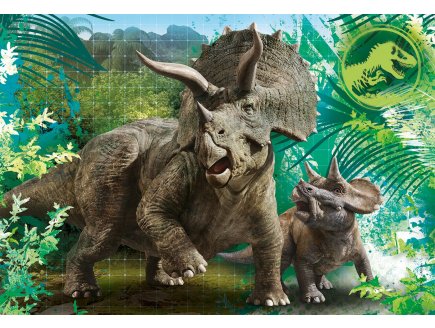 Puzzle jurassic world - dinosaure t-rex - triceratops velociraptor 3 x 48 pieces - dino - Clementoni - 25250