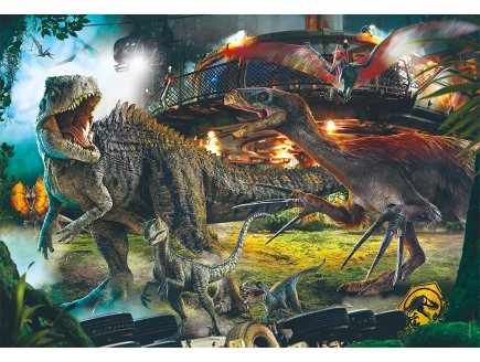 PUZZLE JURASSIC WORLD L'ATTAQUE DE DINOSAURES 1000 PIECES - COLLECTION PREHISTOIRE DINO - CLEMENTONI - 39699