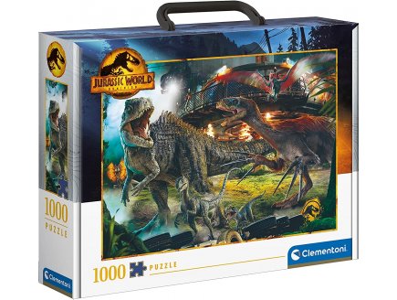 Puzzle jurassic world l'attaque de dinosaures 1000 pieces - collection prehistoire dino - Clementoni - 39699