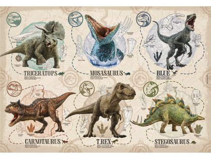 PUZZLE JURASSIC WORLD : LES DINOSAURES - 104 PIECES - COLLECTION ANIMAUX PREHISTORIQUES - DINO - CLEMENTONI - 27179