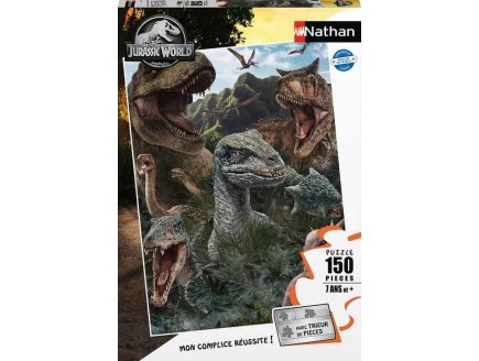 PUZZLE JURASSIC WORLD : T-REX ET PTERANODON DINOSAURES 150 PIECES - COLLECTION ANIMAUX PREHISTORIQUE - NATHAN - 86157