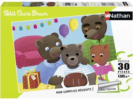 Puzzle l'anniversaire de petit ours brun 30 pieces - Nathan - 86380