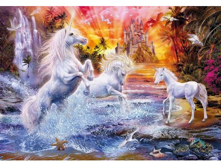 PUZZLE L'UNIVERS DES LICORNES 1500 PIECES - COLLECTION FANTASTIQUE - CLEMENTONI - 31805