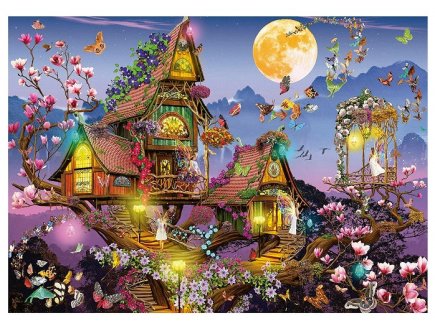 PUZZLE LA CABANE ENCHANTEE DES FEES PAPILLONS 500 PIECES - MONDE FEERIQUE ET FANTASTIQUE - EDUCA - 19554