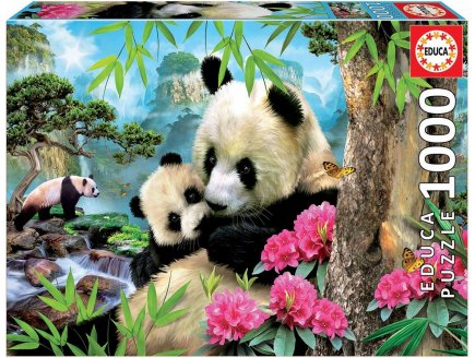 Puzzle la famille de panda 1000 pieces - collection animaux - Educa 17995