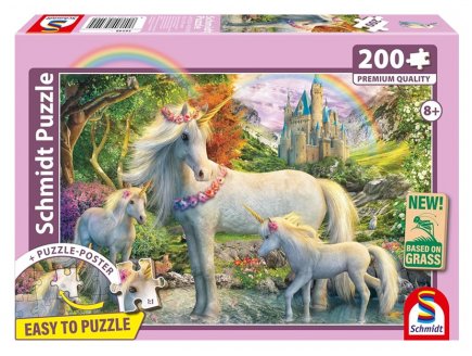 PUZZLE LA LICORNE ET SES POULAINS 200 PIECES - ANIMAUX FANTASTIQUES - SCHMIDT - 56540