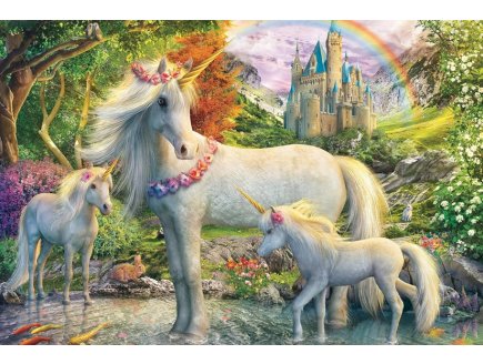 Puzzle la licorne et ses poulains 200 pieces - animaux fantastiques - Schmidt - 56540