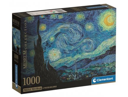 Puzzle La Nuit �toil�e, Van Gogh 1000 pi�ces - Art, Tableau, Peinture - Clementoni - 37065