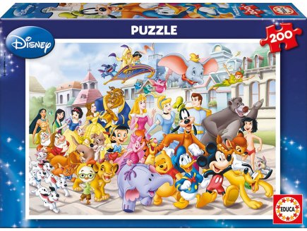 PUZZLE LA PARADE DES HEROS DISNEY : 101 DALMATIENS - BAMBI - BALOO - ALADDIN  200 PIECES - EDUCA - 13289