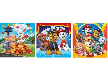 PUZZLE LA PAT PATROUILLE EN MISSION ET LE QG 3 X 49 PIECES - RAVENSBURGER - 050482