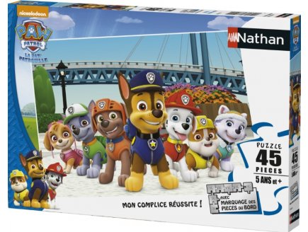 PUZZLE LA PAT PATROUILLE EN MISSION : MARCUS STELLA CHASE RUBEN ZUMA ROCKY EVEREST 45 PIECES - NATHAN - 86463