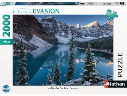 Puzzle la vallee des dix pics : montagne et lac - 2000 pieces collection paysage canada - Nathan - 87312