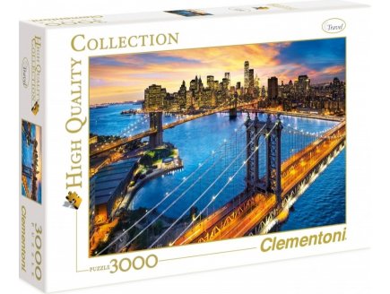 Puzzle la ville de new-york et le coucher soleil 3000 pieces - collection etat-unis - Clementoni 33546