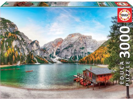 Puzzle lac braies en automne 3000 pieces - collection paysage italie - Educa 19281