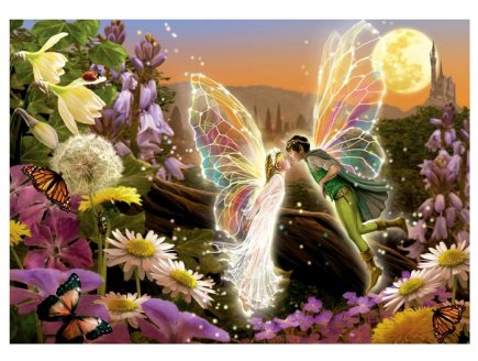 PUZZLE LE BAISER FANTASTIQUE 500 PIECES - COLLECTION FEES & ELFES, FANTASY - EDUCA - 19907