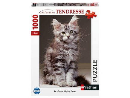 Puzzle Le Chaton Maine Coon 1000 pi�ces - Collection Tendresse, Animaux - Nathan - 00923
