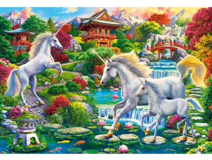 PUZZLE LE JARDIN ENCHANTE DES LICORNES 1500 PIECES - ANIMAUX FANTASTIQUES - CASTORLAND