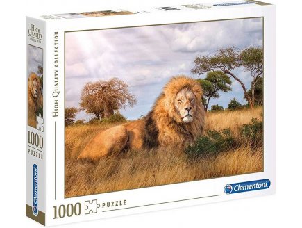 Puzzle le lion dans la savane 1000 pieces - collection animaux sauvages - Clementoni - 39479