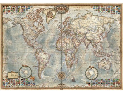 PUZZLE LE MONDE CARTE POLITIQUE 1500 PIECES - COLLECTION PAYS - EDUCA - 16005