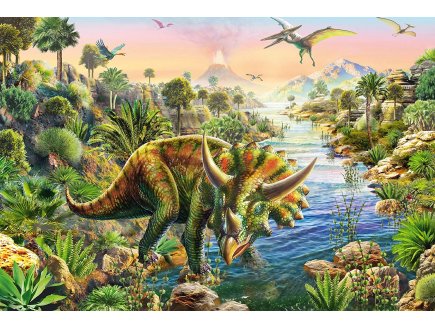 Puzzle le monde des dinosaures 3 x 48 pieces avec poster - Schmidt - 56202