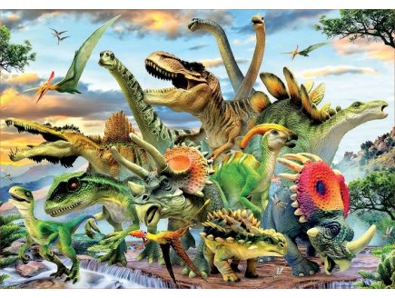 PUZZLE LE MONDE DES DINOSAURES 500 PIECES - COLLECTION ANIMAUX PREHISTORIQUES - EDUCA - 17961