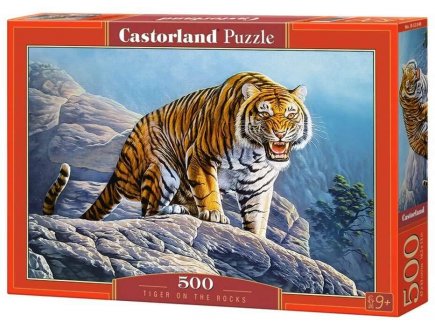 Puzzle le tigre du bengale sur le rocher 500 pieces - collection animaux sauvages