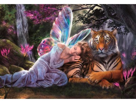 Puzzle le tigre et la f�e Papillon 1500 pi�ces - Collection fantastique - Clementoni - 31754