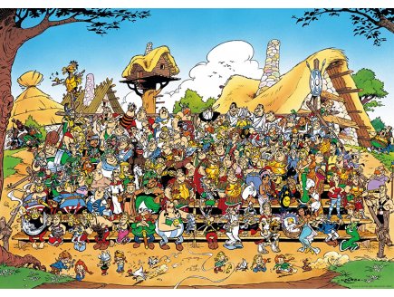 PUZZLE LE VILLAGE D'ASTERIX - OBELIX ET CHIEN IDEFIX - LES ROMAINS - 1000 PIECES - COLLECTION DESSIN ANIME - 12000473
