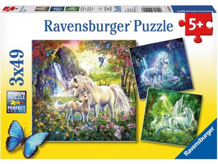 PUZZLE LES LICORNES DANS LA FORET 3 X 49 PIECES - RAVENSBURGER - 092918