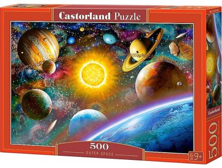 Puzzle les planetes et le systeme solaire 500 pieces - collection espace / univers - castorland