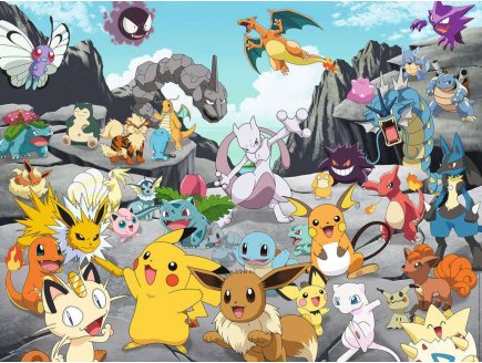 PUZZLE LES POKEMON A LA MONTAGNE MEWTWO PIKACHU DRACAUFEU 1500 PIECES - COLLECTION DESSIN ANIME - RAVENSBURGER - 16784