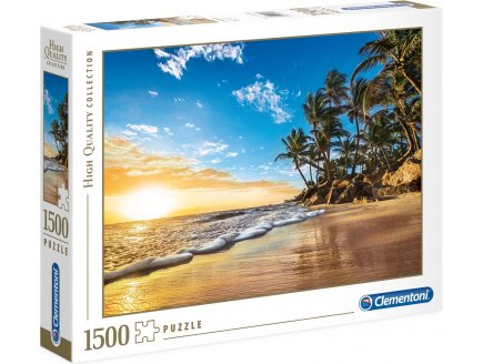 Puzzle lever du soleil paysage tropical 1500 pieces - collection plage - Clementoni - 31681