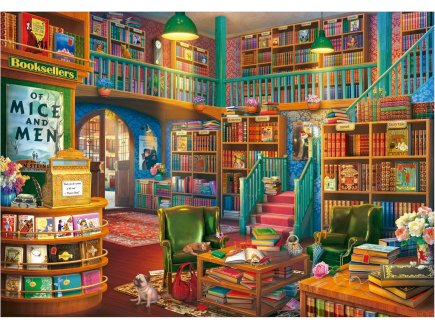 Puzzle librairie anglaise 1000 pieces - collection nostalgie - magasin de livres - Educa - 19925