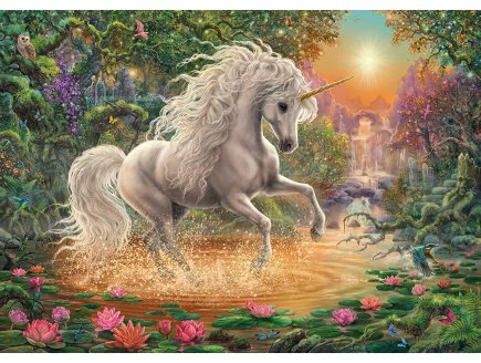 PUZZLE LICORNE BLANCHE DANS LA FORET ENCHANTEE 1000 PIECES - COLLECTION MONDE FANTASTIQUE - RAVENSBURGER 197934