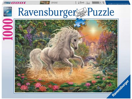 Puzzle licorne blanche dans la foret enchantee 1000 pieces - collection monde fantastique - Ravensburger 197934