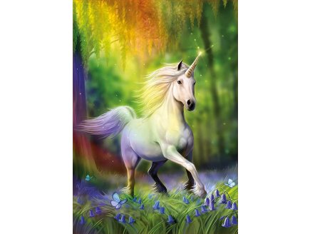 PUZZLE LICORNE BLANCHE ET l'ARC EN CIEL 500 PIECES - COLLECTION ANNE STOKES - EDUCA - 18448