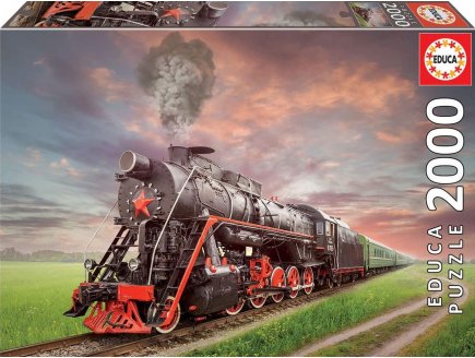 Puzzle locomotive a vapeur 2000 pieces - collection train - Educa - 18503