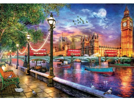 PUZZLE LONDRES AU COUCHER DU SOLEIL 2000 PIECES - COLLECTION MONUMENTS ANGLETERRE - EDUCA - 19046