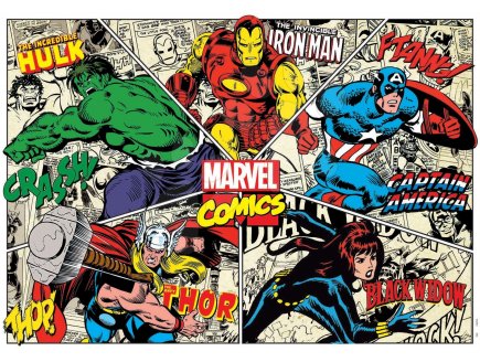 PUZZLE MARVEL COMICS : HULK IRON MAN THOR BLACK WIDOW  1000 PIECES - COLLECTION SUPER HEROES - EDUCA 18498