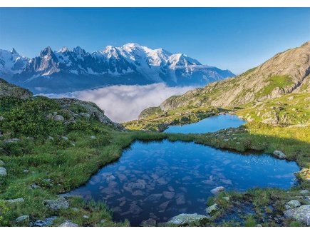 PUZZLE MASSIF DU MONT-BLANC LACS DES CHESERYS - 1500 PIECES COLLECTION EVASION - NATHAN - 87806