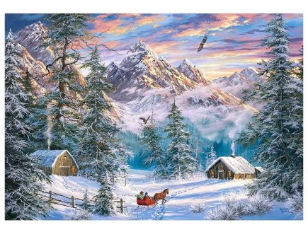 PUZZLE MATIN D'HIVER ENNEIGE 1000 PIECES - CHRISTMAS VILLAGE, COTTAGE & CHALET - CASTORLAND