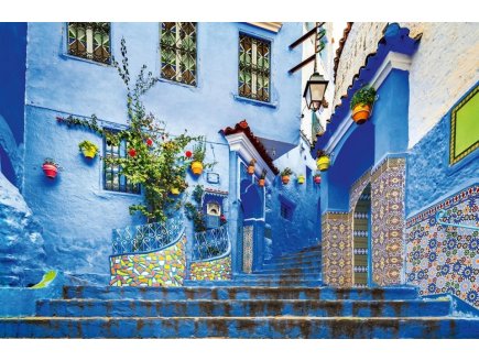 Puzzle M�dina de Chefchaouen, Maroc - Ville bleue, rues et fa�ades color�es - Ravensburger - 12001893