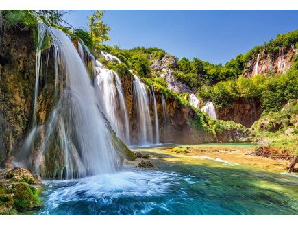 PUZZLE MERVEILEUSE CHUTE D'EAU : COIN DE PARADIS 1000 PIECES - COLLECTION PAYSAGE ET CASCADE