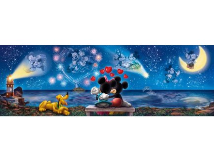 PUZZLE MICKEY ET MINNIE REGARDENT LE FEU D'ARTIFICE 1000 PIECES - COLLECTION PANORAMA DISNEY - CLEMENTONI - 39449